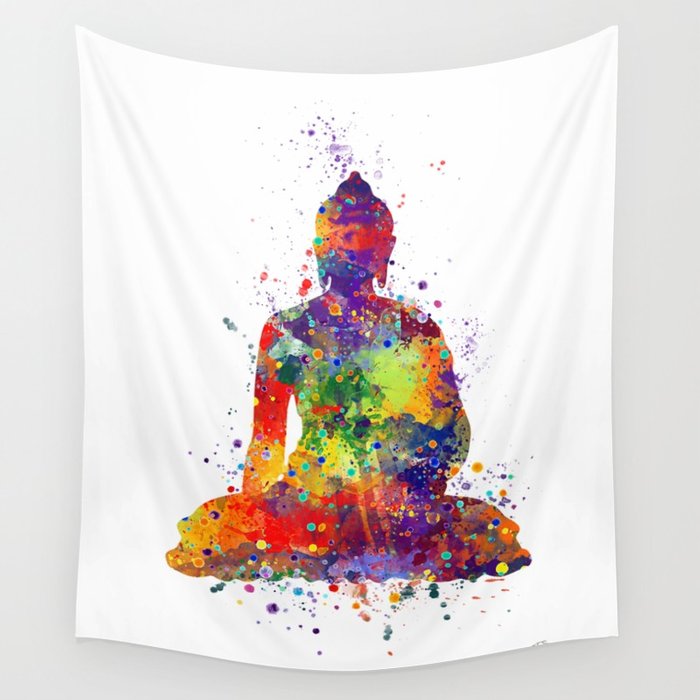 700x700 Buddha Watercolor Yoga Poster Zen Decor Wall Tapestry By Svetlaart - Buddha Watercolor