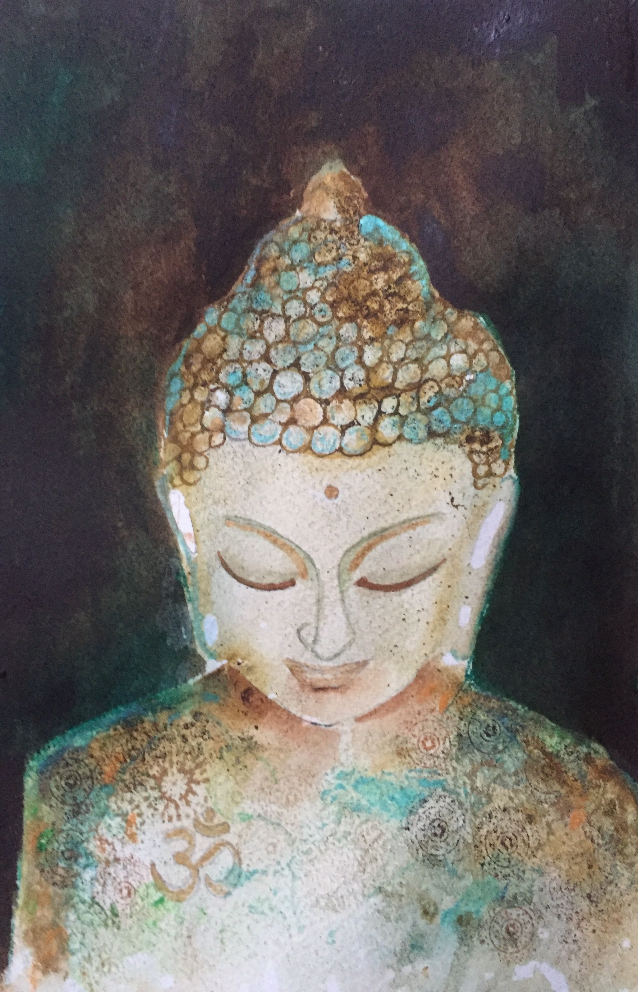 2053x3192 Buddha Watercolor And Ink By Claire De Langen Favorite Artsy - Buddha Watercolor