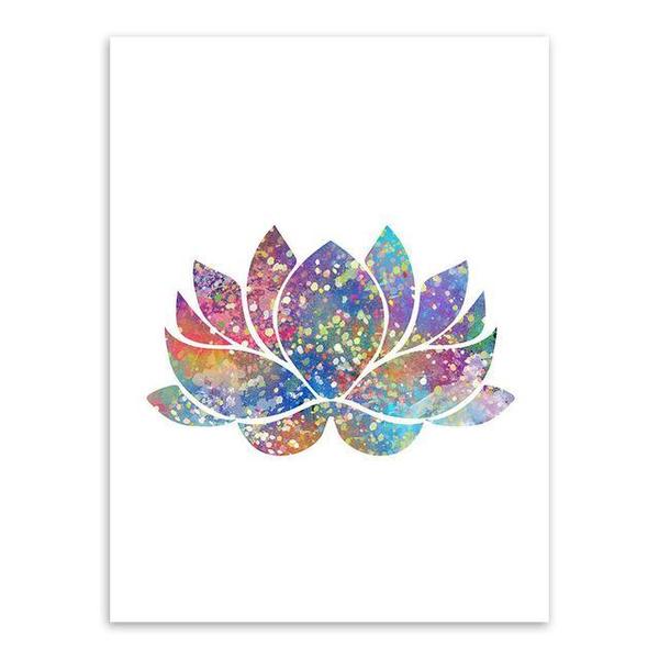 600x600 Watercolor Buddha Zen Lotus Poster Big Peace Wall Canvas Art - Buddha Watercolor