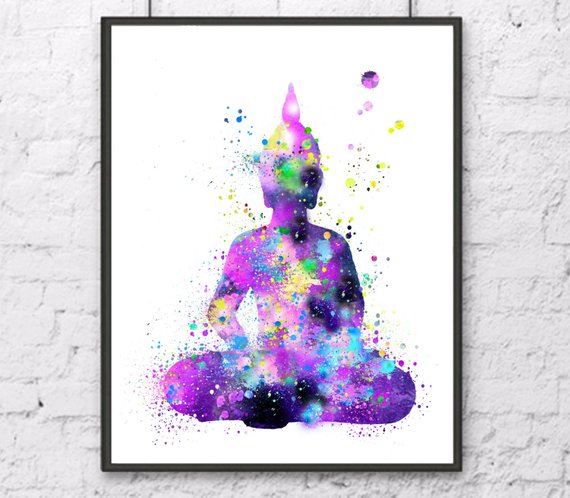 570x498 Buddha Watercolor Buddha Watercolor Print Set Buddha Art Etsy - Buddha Watercolor