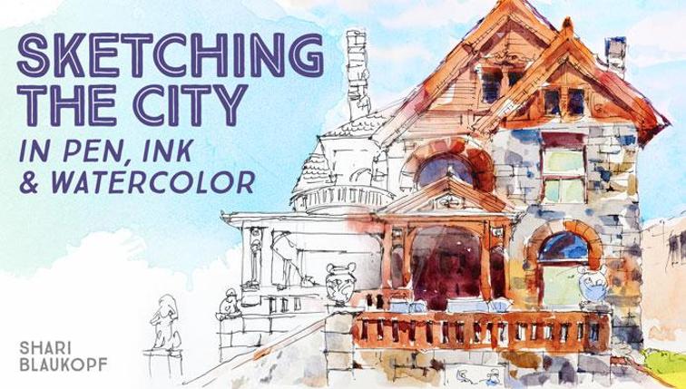 756x429 Sketching The City In Pen, Ink Amp Watercolor Class Craftsy - Building Watercolor