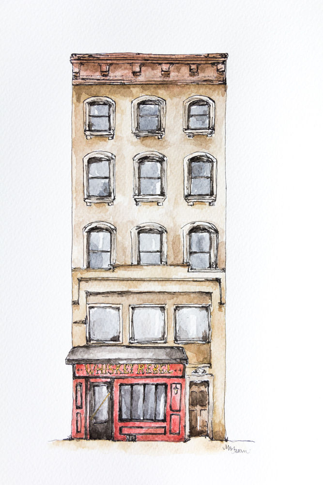 667x1000 Watercolor Custom Building Portrait - Building Watercolor