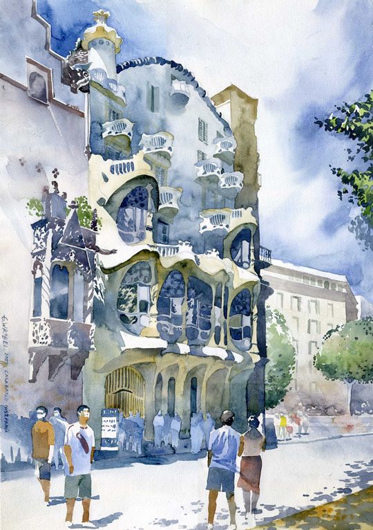 540x766 Great Building Watercolor Architectural Presentations, Drawings - Building Watercolor