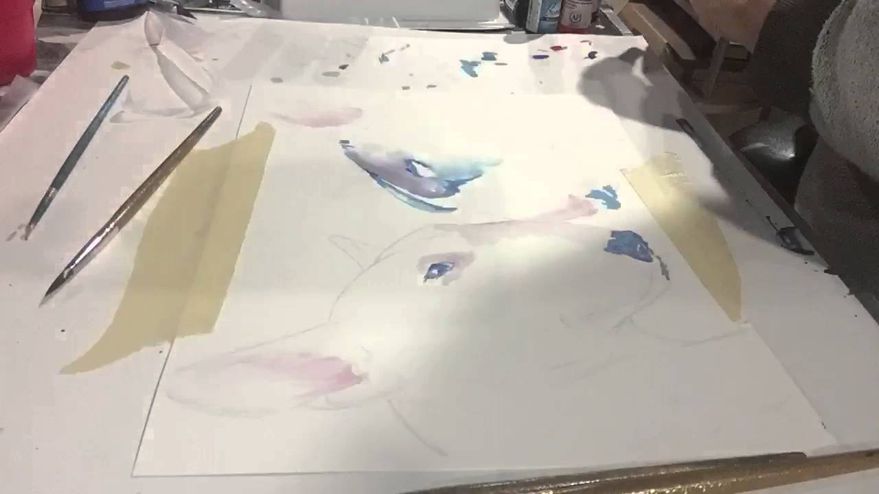 1280x720 Bull Terrier Watercolor - Bull Terrier Watercolor