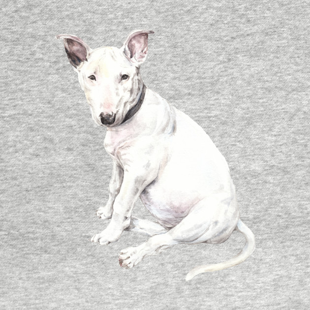 630x630 Watercolor Bull Terrier Dog Pet Portrait - Bull Terrier Watercolor