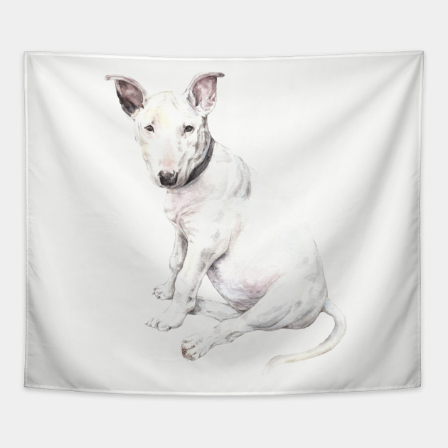 630x630 Watercolor Bull Terrier Dog Pet Portrait - Bull Terrier Watercolor