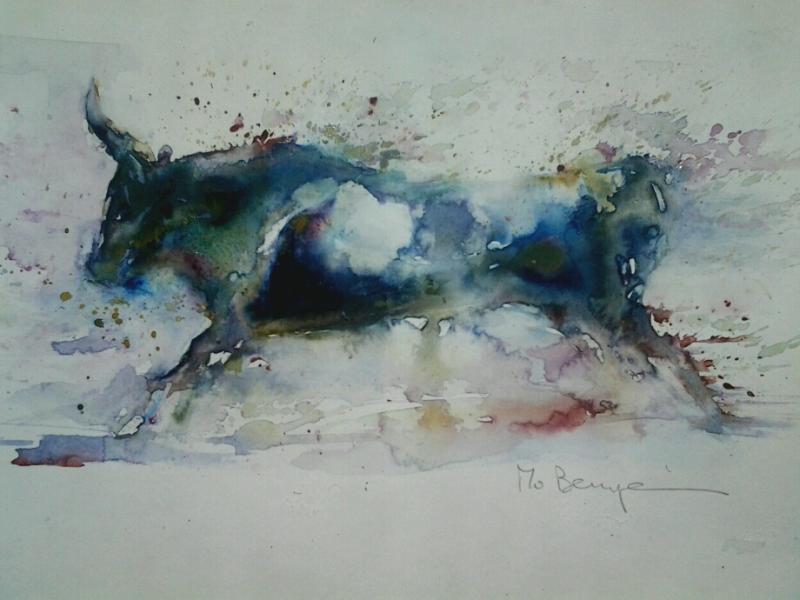 800x600 Camargue Bull - Bull Watercolor