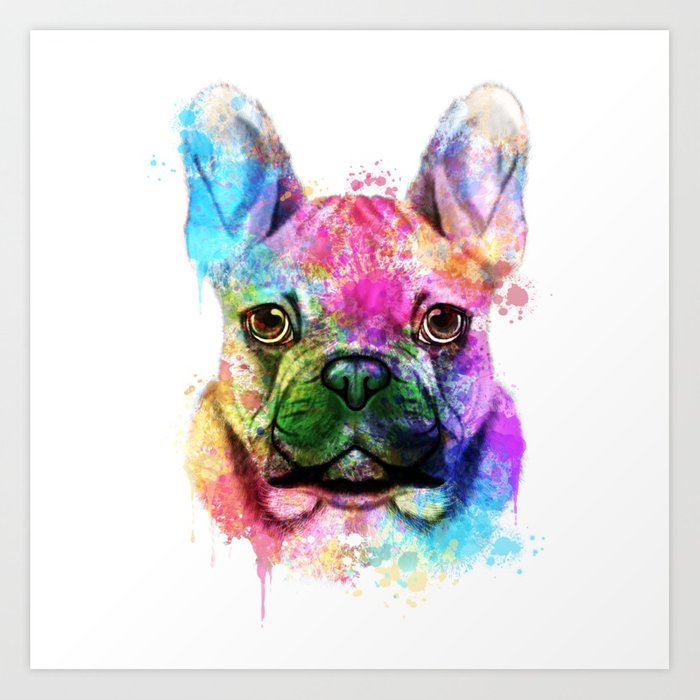 700x700 French Bulldog Watercolor Art Print By Romandigitalart Society6 - Bulldog Watercolor