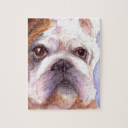 540x540 Bulldog Watercolor Puzzle - Bulldog Watercolor