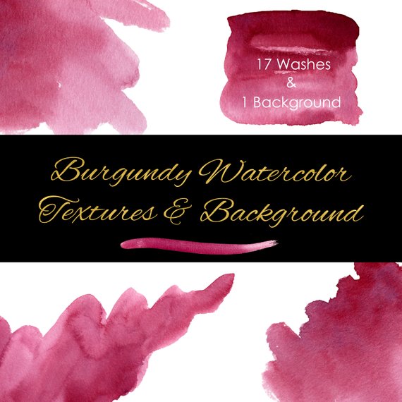 570x570 Burgundy Watercolor Backgrounds Watercolor Textures. Merlot Etsy - Burgundy Watercolor