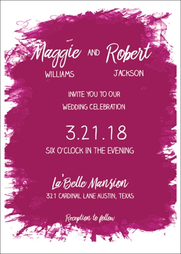 358x500 Modern And Bright Invitation With A Splash Of Burgundy Watercolor - Burgundy Watercolor