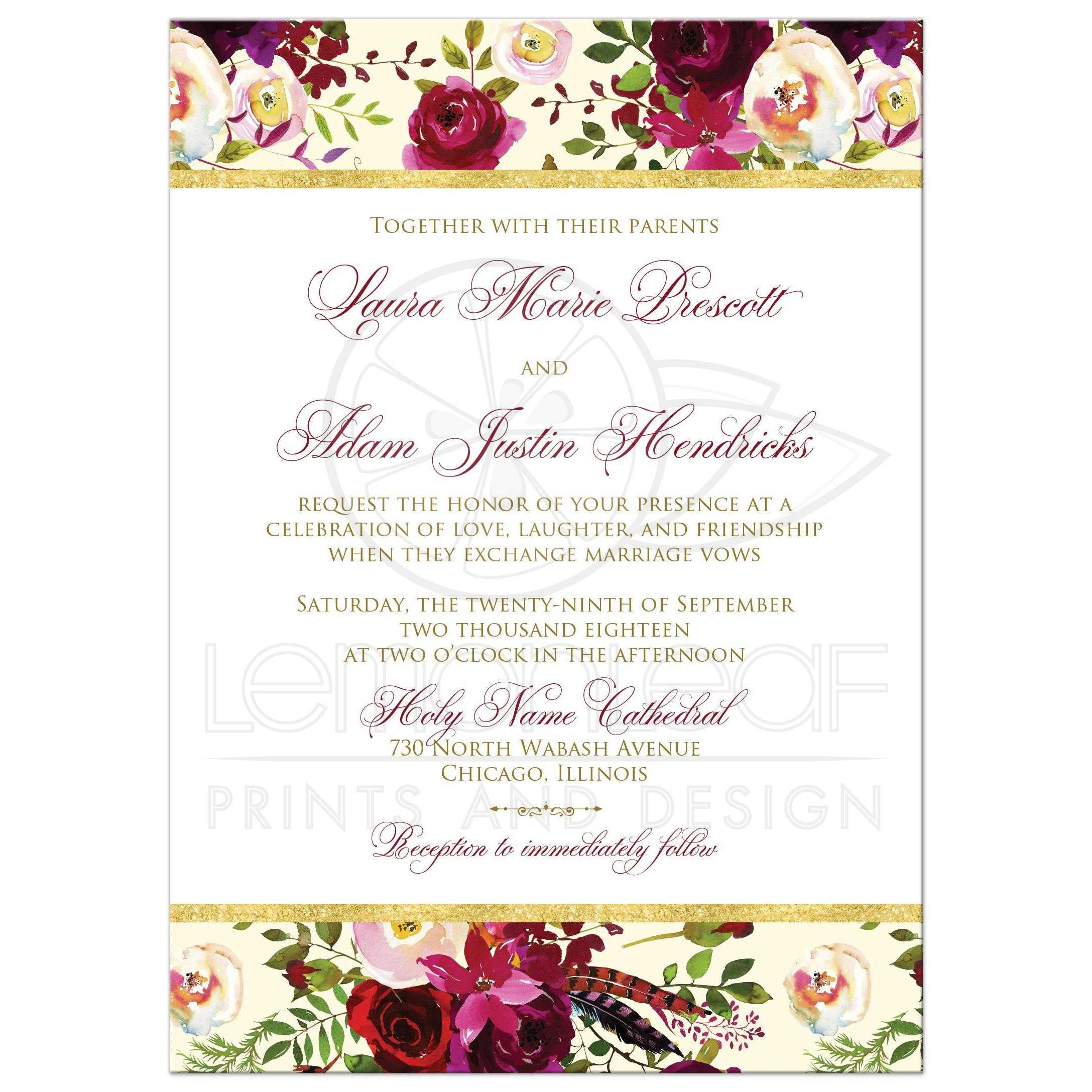 2175x2175 Beautiful Burgundy Watercolor Florals Wedding Invitation Flowers - Burgundy Watercolor