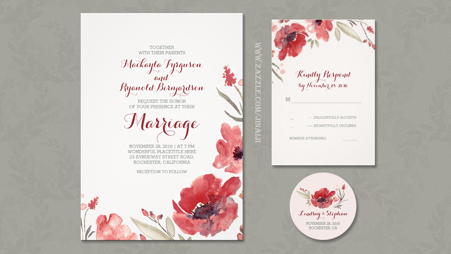 900x507 Read More Burgundy Watercolor Flowers Romantic Wedding Invites - Burgundy Watercolor Flowers