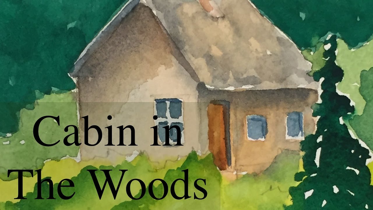 1280x720 How To Paint A Cabin In The Woods In Watercolor Tutorial - Cabin Watercolor