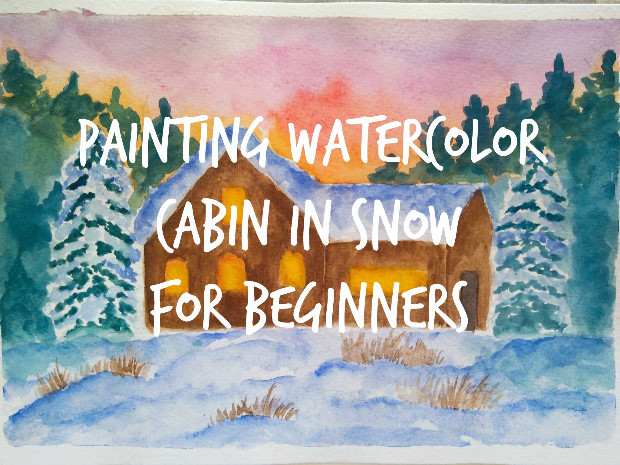 2048x1536 Painting Watercolor Cabin In Snow For Beginners - Cabin Watercolor