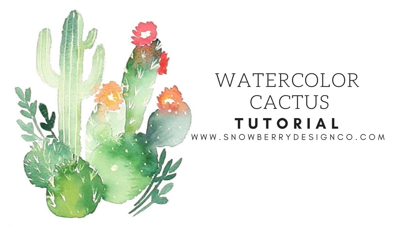 1280x720 How To Paint Watercolor Cacti Beginner Tutorial - Cactus Flower Watercolor