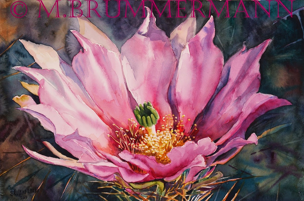 1210x800 Margarethe Brummermann Watercolors Cactus Flower Time! - Cactus Flower Watercolor
