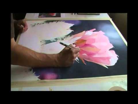 480x360 Watercolor Time Lapse Cactus Flower - Cactus Flower Watercolor