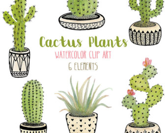 340x270 Kawaii Clip Art, Valentine Clipart, Kawaii Cactus Clipart, Kawaii - Cactus Watercolor Clipart