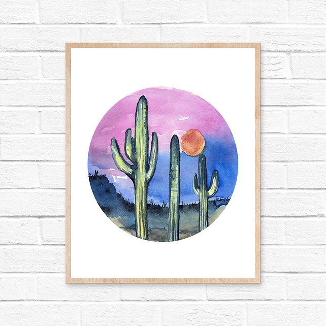 642x642 Cactus Watercolor Print Cactus Painting Cacti Cactus Etsy - Cactus Watercolor Painting