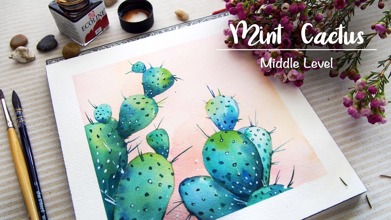 1280x720 Watercolour Cactus - Cactus Watercolor Painting