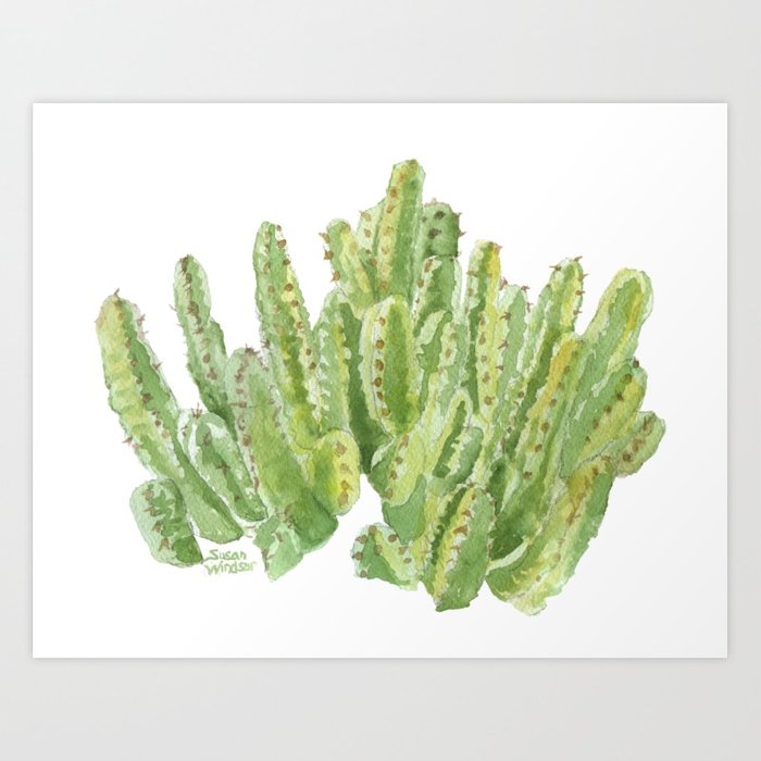 700x700 Moroccan Mound Cactus Watercolor Art Print By Susanwindsor Society6 - Cactus Watercolor Print