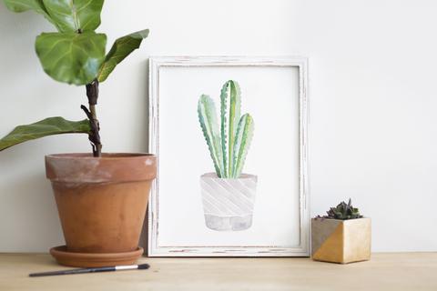 480x320 Purple Cactus Watercolor Print Lilac Paperie - Cactus Watercolor Print