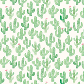 173x173 Watercolor Cactus Fabric, Wallpaper Amp Gift Wrap - Cactus Watercolor Print