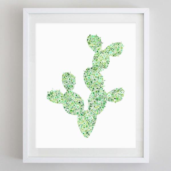 600x600 Cactus 2 Floral Watercolor Print Carly Rae Studio - Cactus Watercolor Print