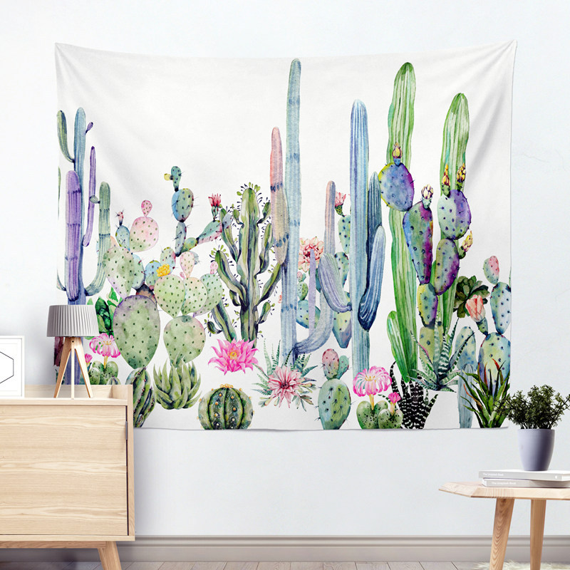 800x800 Drop Shipping Cactus Watercolor Hanging Wall Tapestries Mandala - Cactus Watercolor Wallpaper