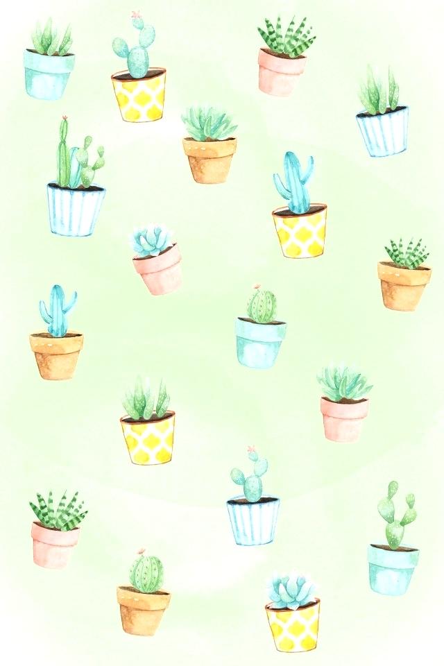 640x960 Phone Wallpaper Background Succulent Cactus Watercolor Spring May - Cactus Watercolor Wallpaper