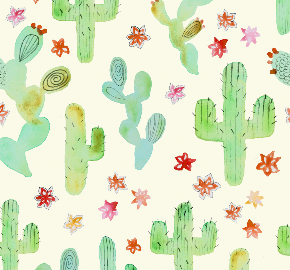 1000x930 Swoon Worthy Cactus Flower Designs Spoonflower Blog - Cactus Watercolor Wallpaper