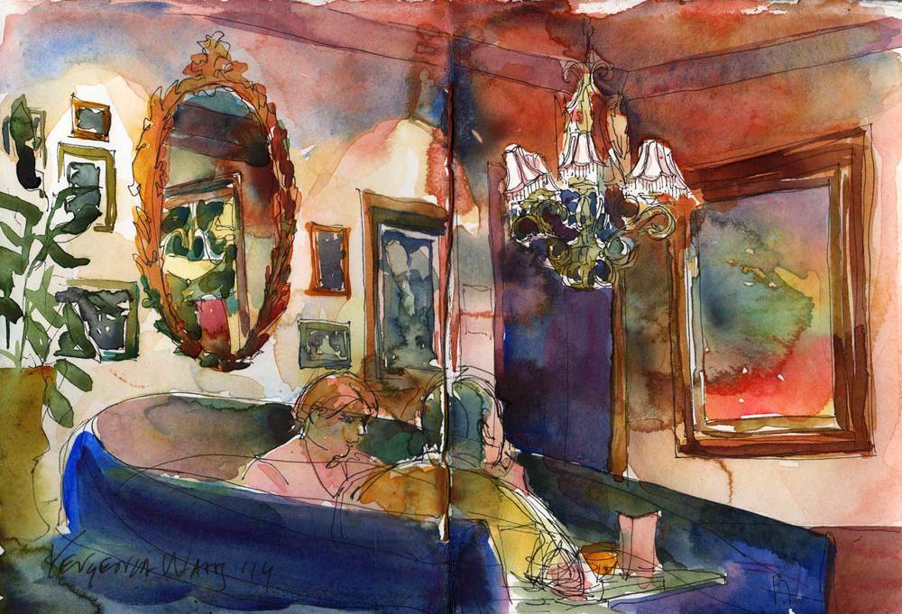 1000x681 Day 21 - Cafe Watercolor