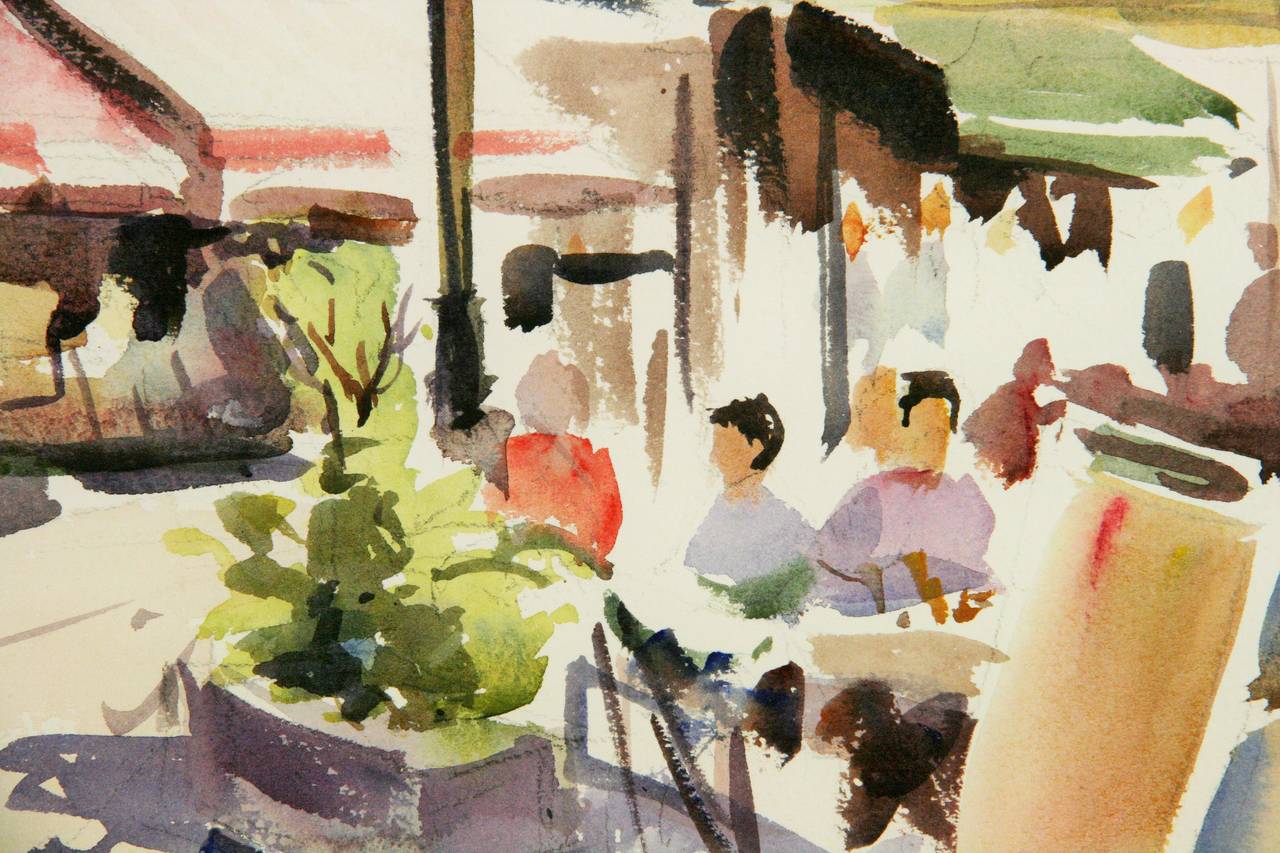1280x853 French Cafe Watercolor Painting For Sale - Cafe Watercolor