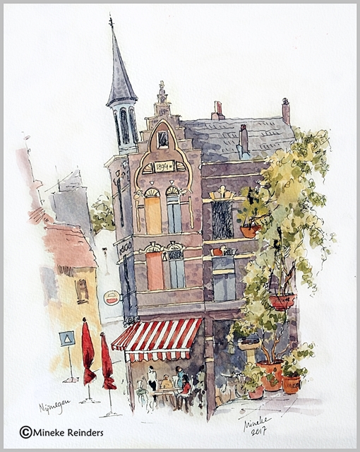 Cafe Watercolor at PaintingValley.com | Explore collection of Cafe ...