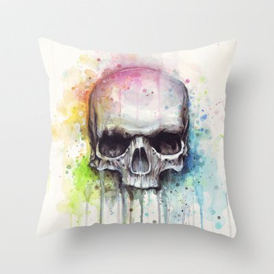 400x400 Calavera Watercolor Painting New Arrival Funda De Almohada - Calavera Watercolor