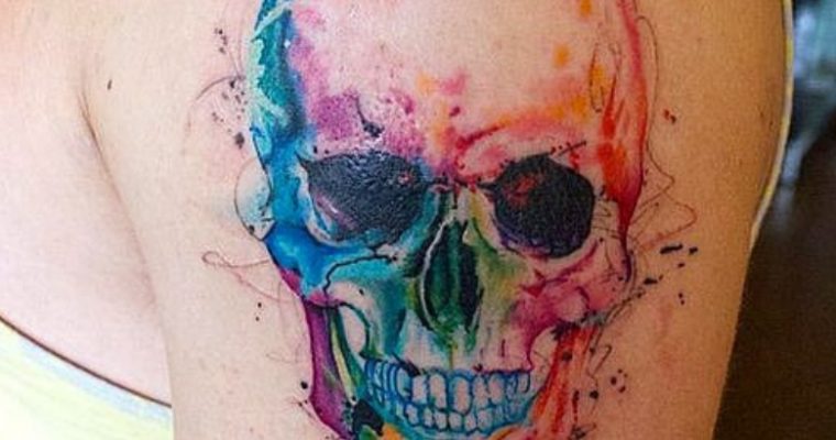 760x400 Watercolor Tattoos - Calavera Watercolor