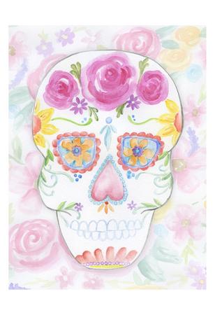 308x450 Calavera Dreaming Behind Art Print By Pam Varacek - Calavera Watercolor