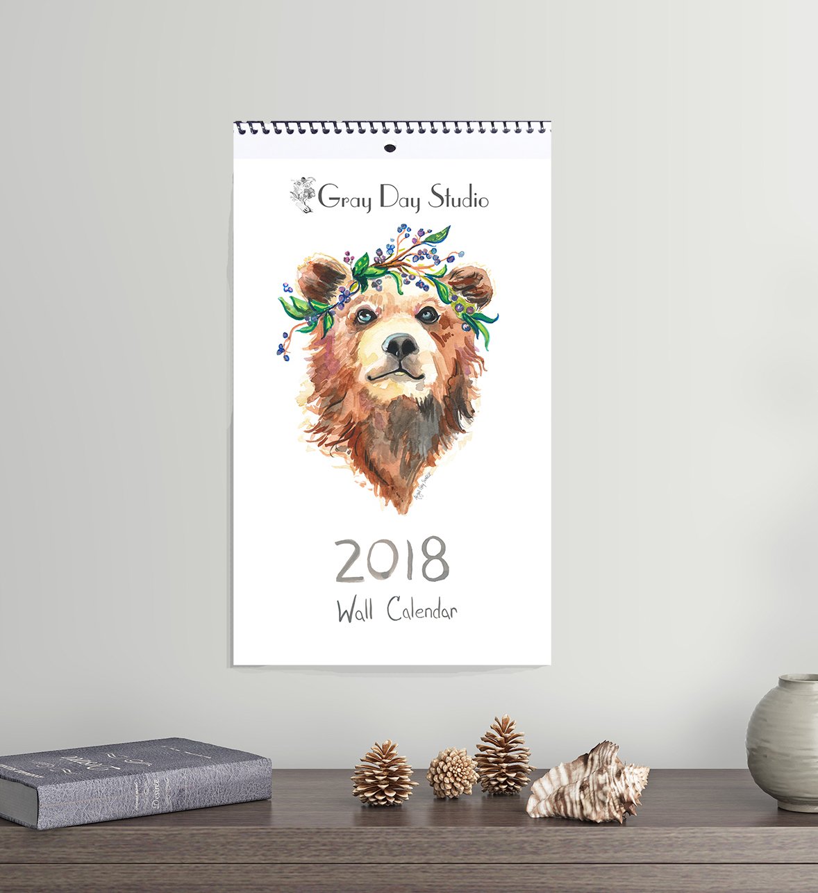 1178x1286 Animals In Crowns 2018 Wall Calendar Watercolor Animal Portraits - Calendar Watercolor