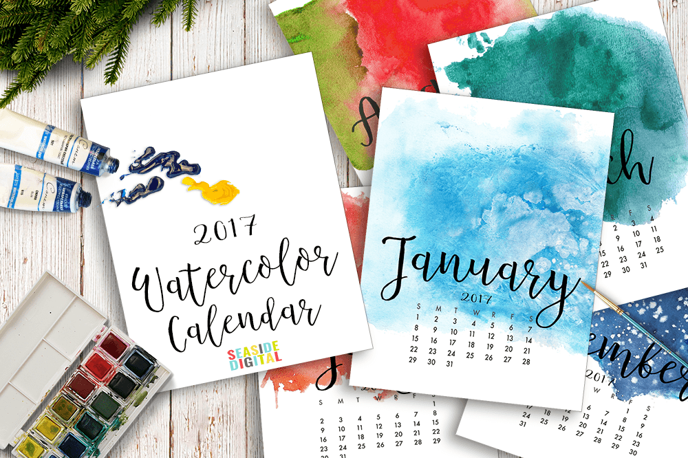 1000x666 2017 Hand Paint Watercolor Calendar - Calendar Watercolor