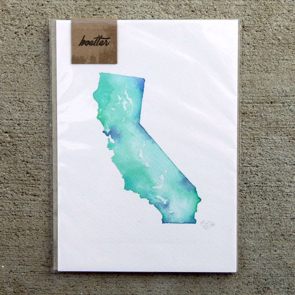 1000x1000 Cool California Watercolor Boelter Design Co. - California Watercolor