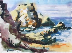 300x223 Bill Anderson Original Signed Vintage California Watercolor - California Watercolor