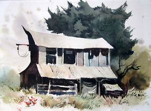 300x221 Jake Lee (1915 1991) Signed 1978 Original California Watercolor Ebay - California Watercolor