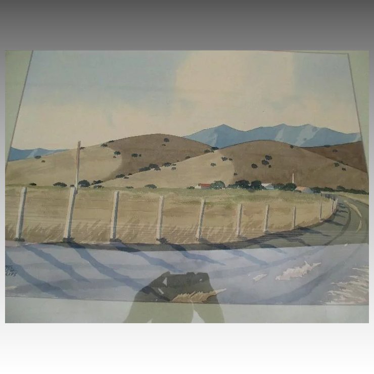 740x740 Original California Watercolor Landscape - California Watercolor