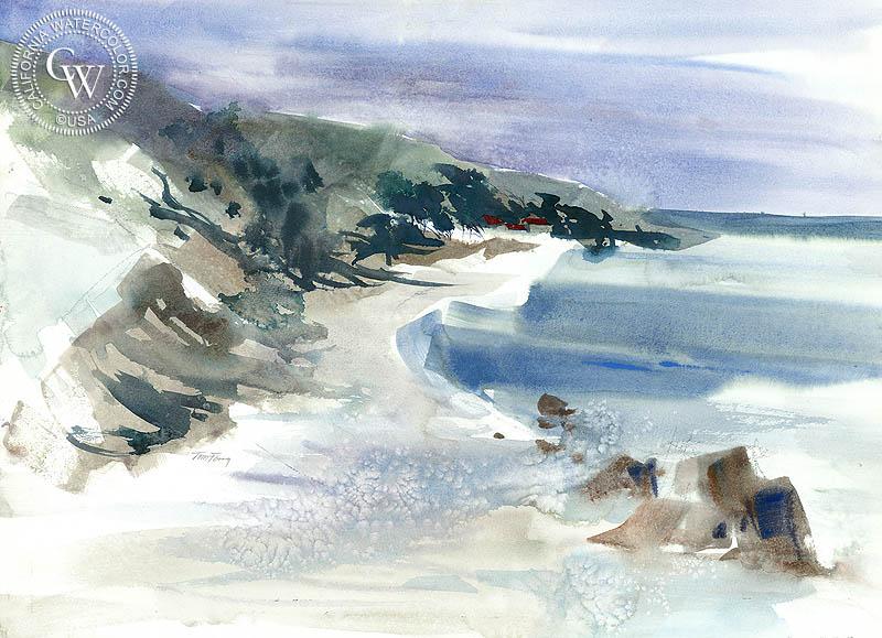 800x579 The California Coast, A California Watercolor Painting By Tom Fong - California Watercolor