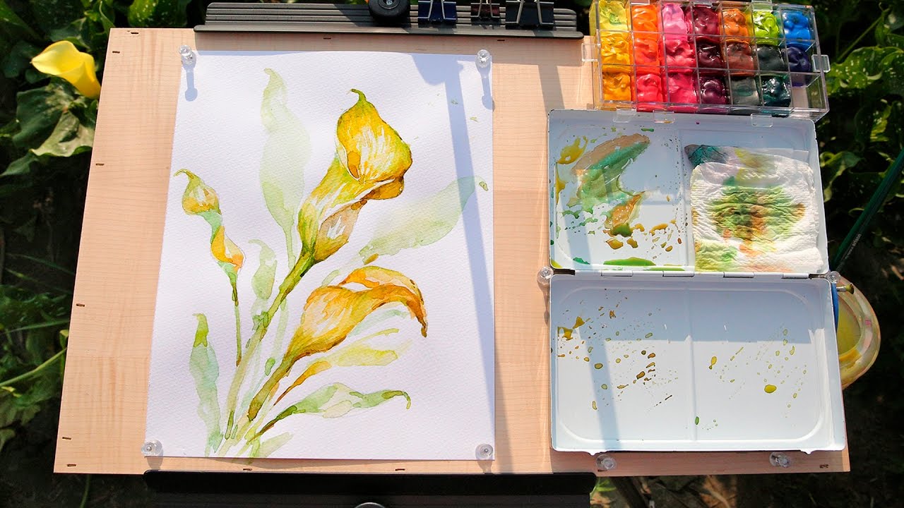 1280x720 How To Paint Calla Lilies In Watercolor - Calla Lily Watercolor