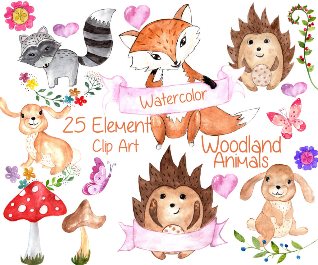 1024x853 Forest Animals Clip Art Watercolor Animal On Calvin And Hobbes - Calvin And Hobbes Watercolor