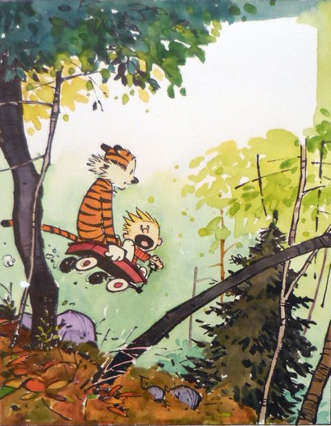 480x617 Image Result For Calvin And Hobbes Watercolor Living Room - Calvin And Hobbes Watercolor