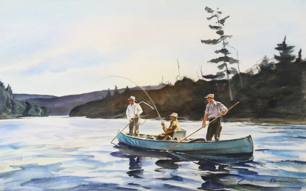 1030x643 Ogden Pleissner Watercolor - Canoe Watercolor