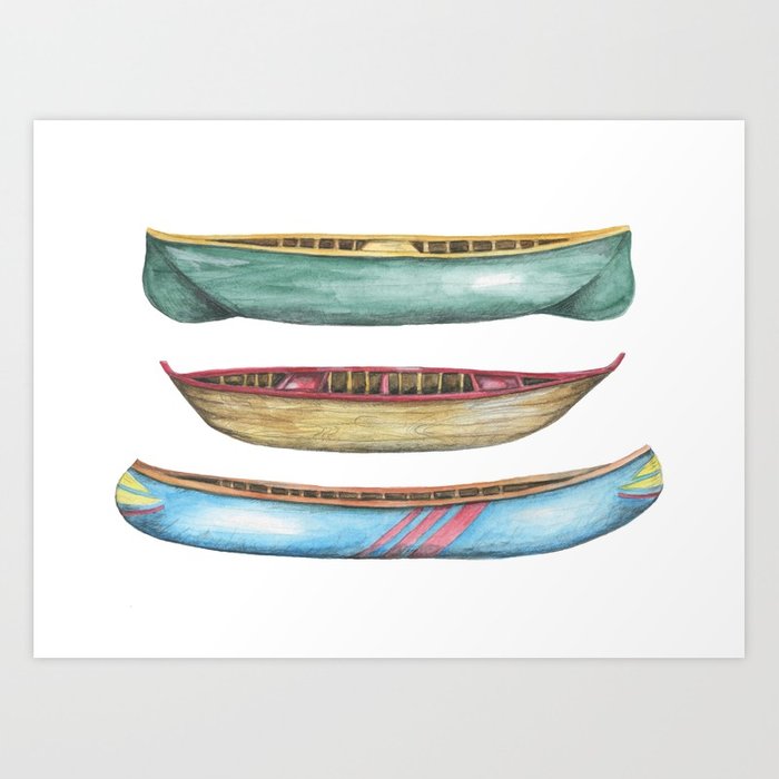 700x700 Canoes - Canoe Watercolor